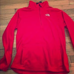 North face red quarter zip.